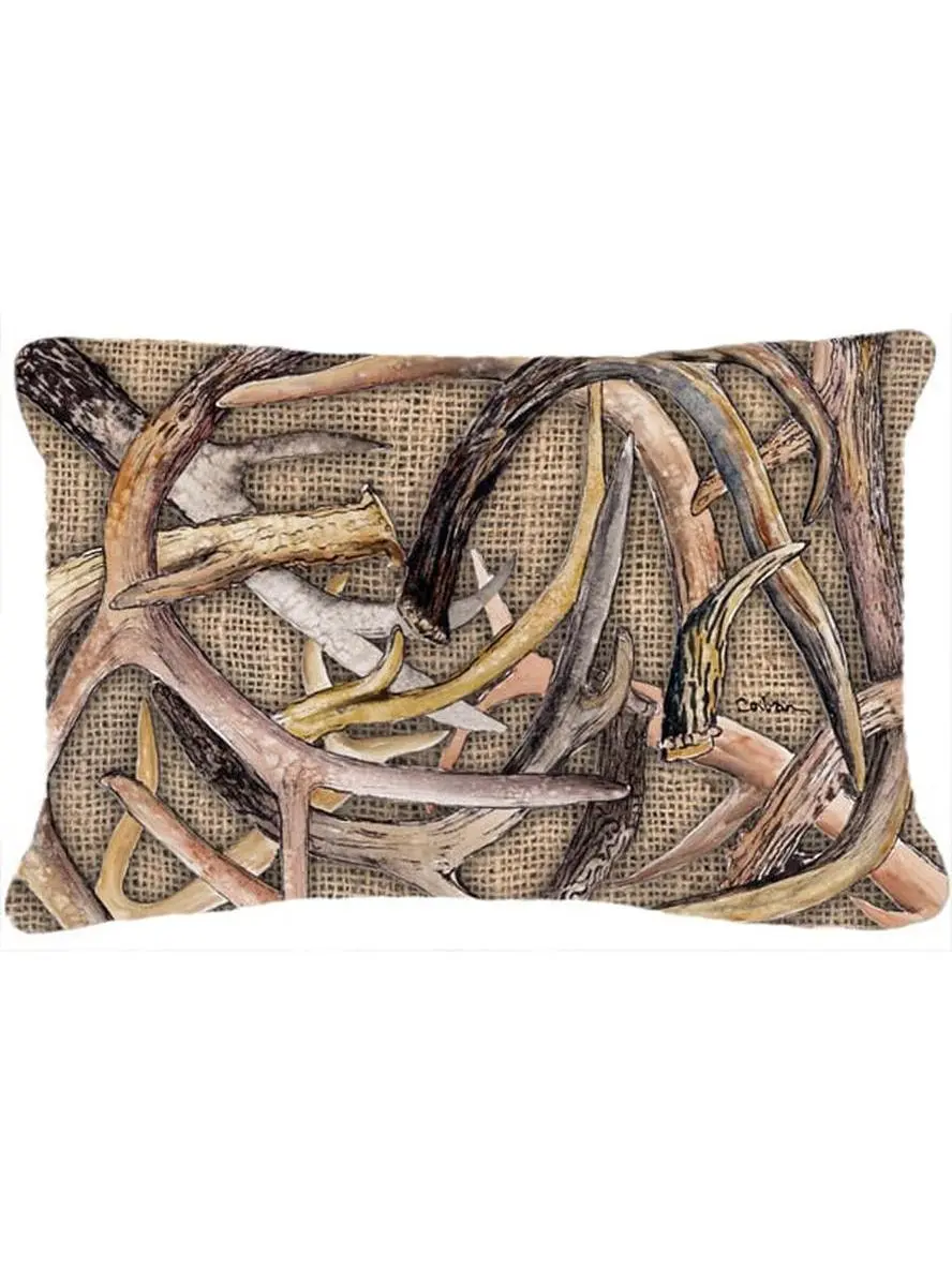 Horn Print Wildlife Motif Fabric Pillow, Indoor & Outdoor Decorative Pillow for Room Decor, House Decor