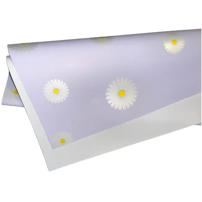 Purple With Daisies Bouquet Wrapping Paper