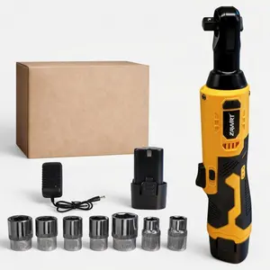 Cordless Electric Ratchet Wrench Set - 45NM High Torque 3/8" Right Angle Ratchet with 1 Batteries & Case - Automotive & Home Repair