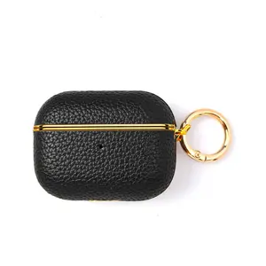 Premium Leather AirPods Case with Smooth Touch & Electroplated Trim – PC Inner Shell, Shockproof Protective Cover for AirPods 1/2/3 & Pro