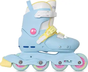 Nattork Inline Skates for Girls Kids Teens Boys Age 4-16, 4 Sizes Adjustable Blades Roller for Outdoor Indoor Birthday