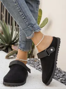 Women's fashionable toe bag sandals with adjustable strap, comfortable insole, non slip sole, casual autumn and winter slippers, multifunctional women's shoes, Round Toe Slippers