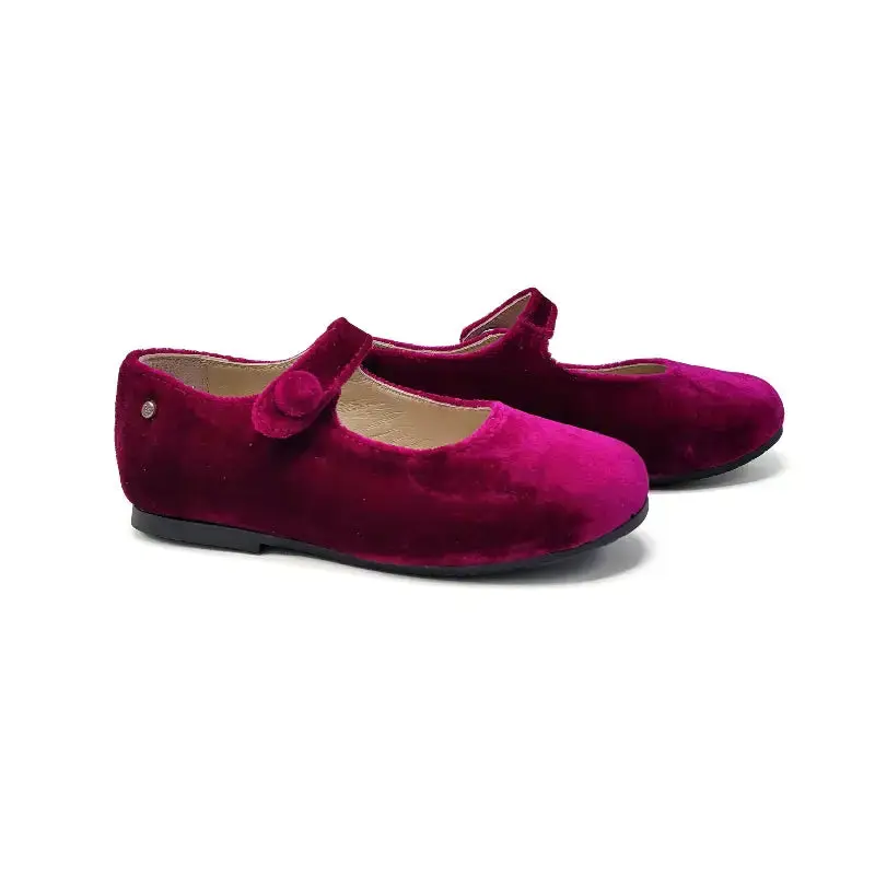 Manuela De Juan Magenta Pink Velvet Mary Jane S2108 MIMI