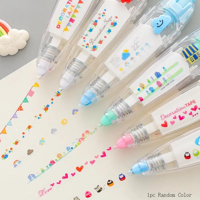 1 Piece Press Type Correct Correction Tape, Random Correction Tape, Stationery Supplies