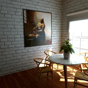 Milkmaid by Johannes Vermeer DIY Custom Major Brick Brand-compatible Dot Art Kit (includes baseplates, dots, frames, tiles, hangers, and instructions)