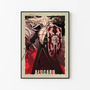 [FAST SALE UP TO 45%] Alucard Castlevania Poster, Dhampir Vampire Hunter Wall Art, Netflix Anime Series Print, Symphony Of The Night Decor, Unframed Print Only
