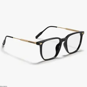 Oversized Blue Light Blocking Glasses for Men Business Style with Non Prescription Black Frame Anti Radiation