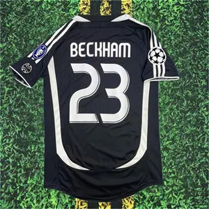 06 07 Away Black Retro No.23 Beckham short sleeve Soccer jersey