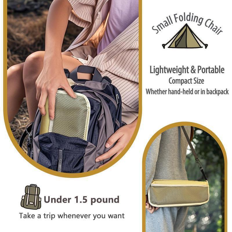 Portable Folding Stool with Carry Bag, Lightweight Foldable Stool, collapsible stools, Outdoor Chair with Pocket, Travel, Bbq, Fishing, Beach, Picnic, Camping Folding Chairs, Folding Lawn Chair, Sturdy Outdoor Bench, Camping Furniture
