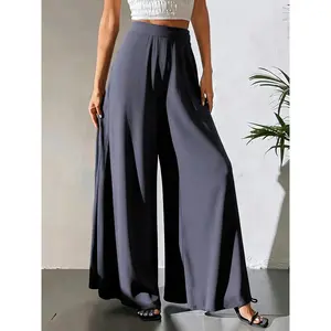 Women'S Wide Leg Pants |   Casual Elastic Waist Loose-Fit Long Trousers, Lightweight, Suitable for All Seasons