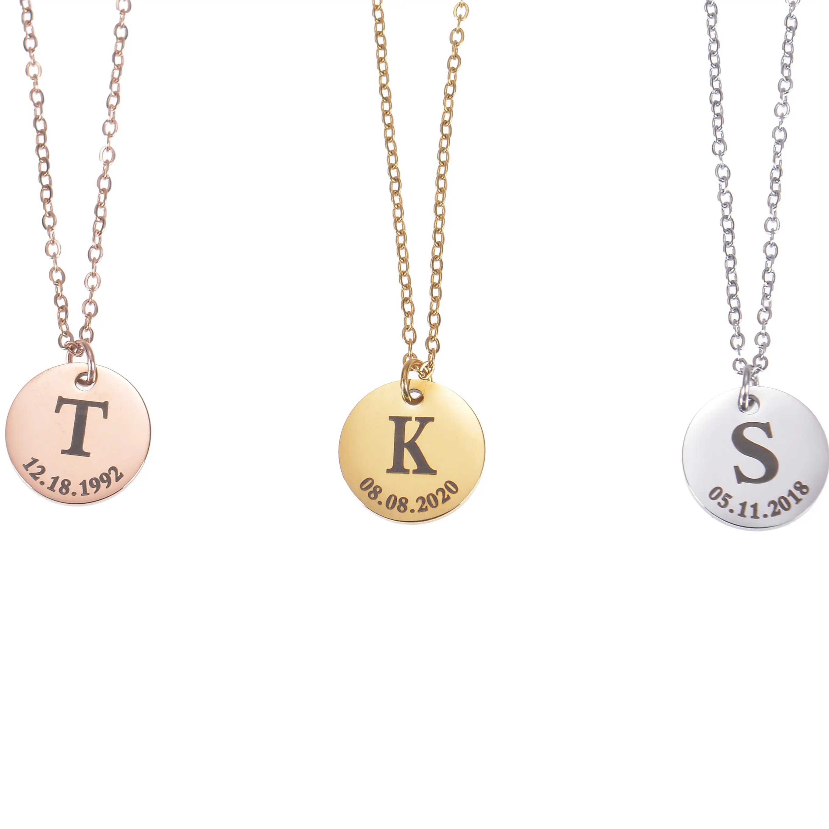 Personalized Initial & Birthdate Necklace