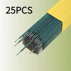 Green Carbon Steel Welding Rods, 25pcs/Set, 0. 78 Inch( 2. 0mm) Diameter, 11. 8 Inch( 30cm) Length, Abrasion Resistant, No Assembly Required, Soldering Recommended, Welding Thin Iron Sheets, Galvanized Square Tubes, Round Pipes