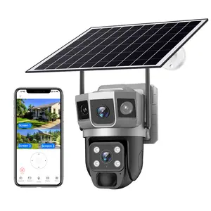 Solar WiFi Security Camera 12MP PTZ 10X Zoom AI Motion Tracking Color Night Vision
