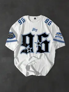 Manfinity Streetrush Men's Round Neck Short Sleeve T-Shirt, Fashion And Suitable For Summer