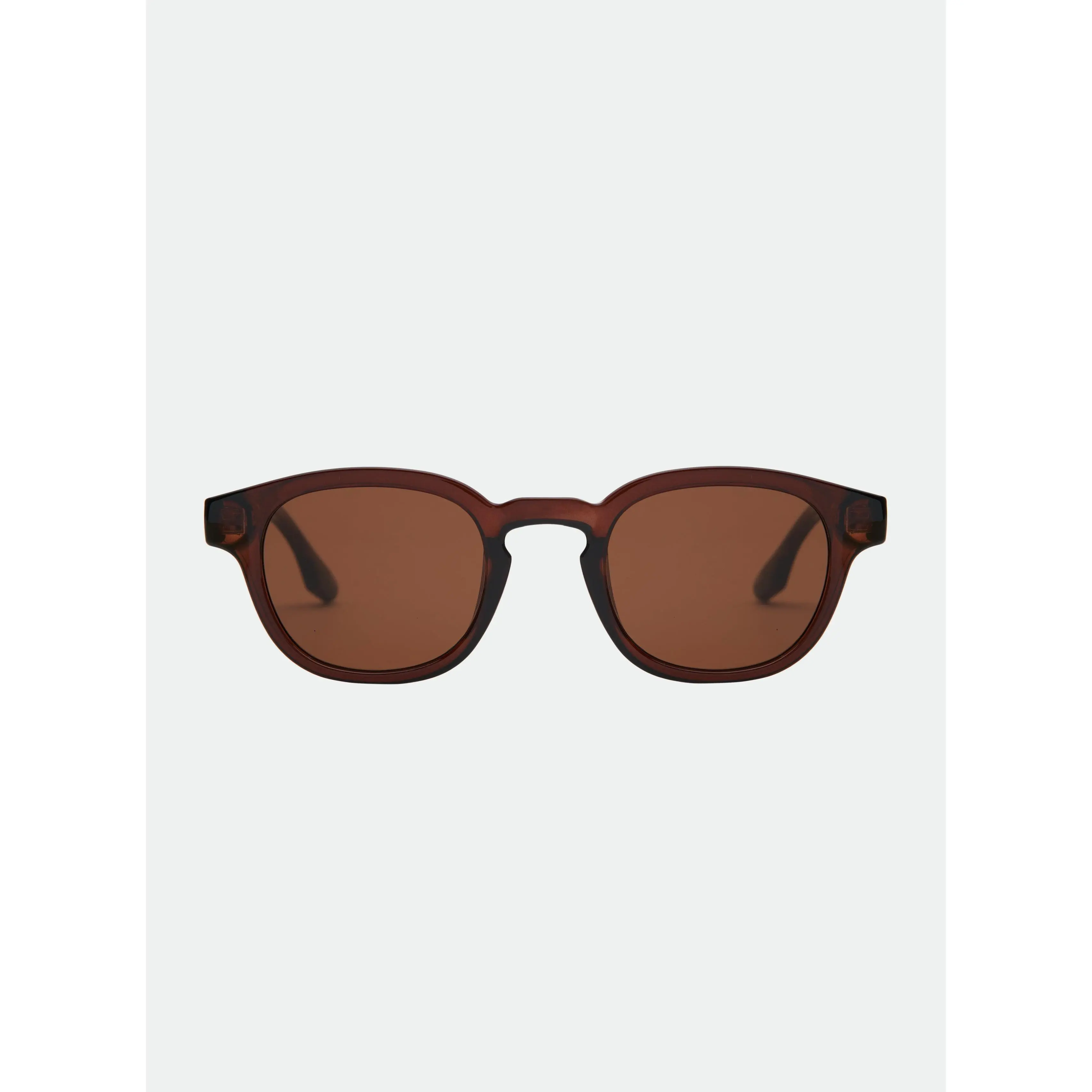 OTRA Unisex Beach Sunglasses - Wayfarer Statement Frame Glasses in Transparent Chocolate Brown with 100% UV Protection Brown Lens, Vegan, Outdoor Sunglasses