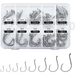 150PCS Circle Hooks, Strong High Carbon Steel Fresh and Saltwater Fishing Hooks, Variety of Different Sizes Circle Hook - Size: # 1 1/0 2/0 3/0 4/0 5/0 6/0 8/0