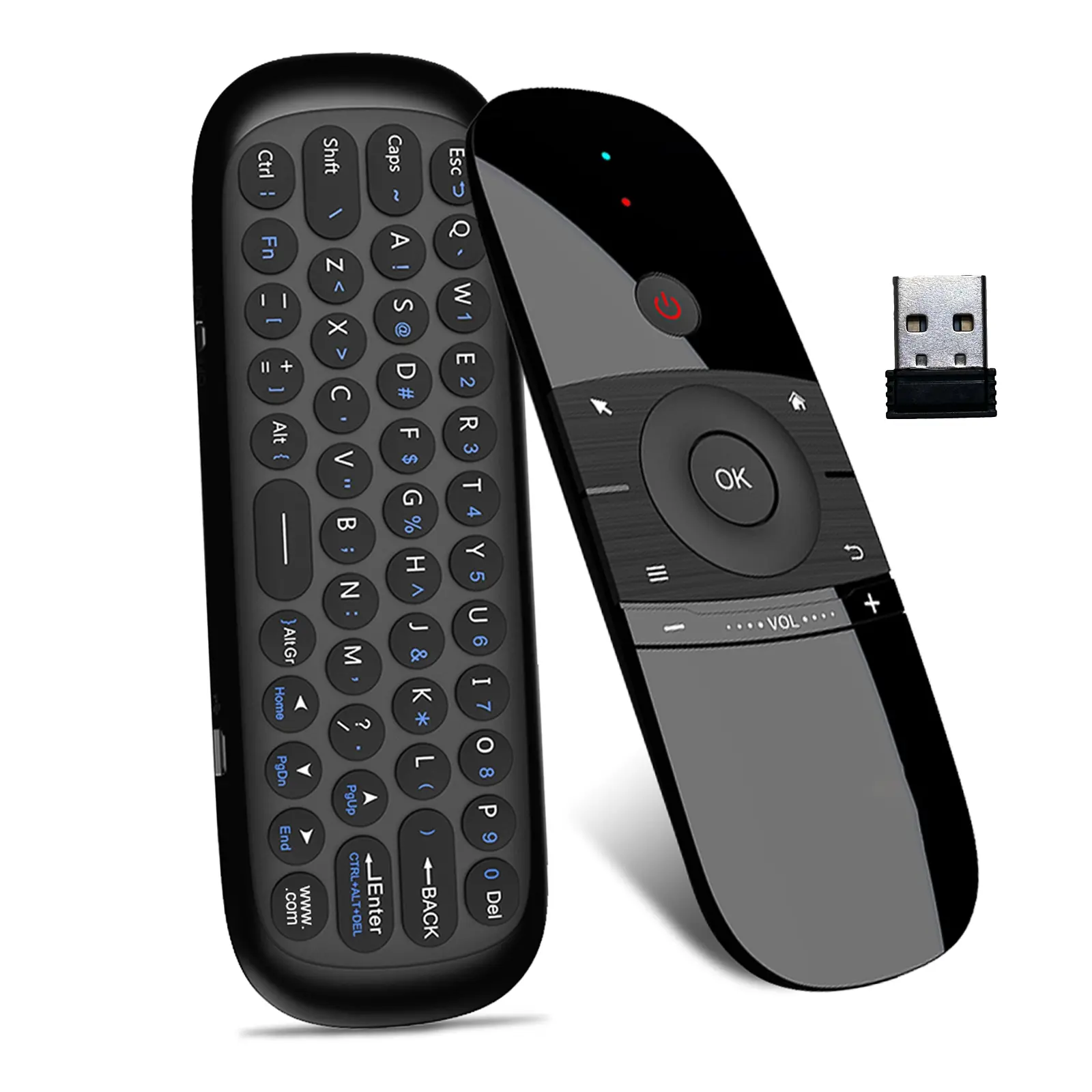 W1 Air Mouse, 2.4G Wireless Remote Control with Gyro Sensor, Remote Button Control for Smart TV, Android TV Box and Projector, TV Accessories