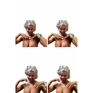 African Ankara Decorative Bonnets - Colorful Floral & Geometric Print Satin Lined Scrub Cap for Hair Protection & Cultural Expression