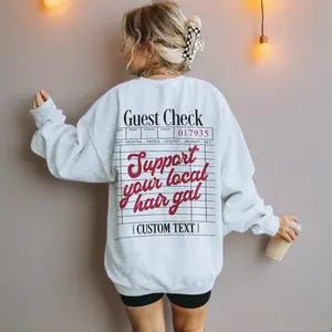 Women's Casual Fit Fabric Top - Custom Support Your Local Hair Gal Shirt, Cosmetology & Hairdresser Branding Merch, Hairstylist Gift