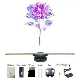 3D Hologram Fan with WiFi/APP/Remote, 16.5in 2000x224 Resolution, 224 LED Beads, Holographic Video Projector for Store & Party Decor