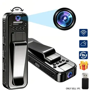 Wireless Vlog Body Camera,IR Night Vision Body Cam with 180° Rotating Lens,Video Recording Camera Portable Clip Design,Wifi Sports Camera,Suitable for Ouor Sports, Skiing, Cycling, Hiking, Security