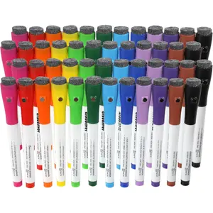 Dry Erase Markers, 48 Pack Whiteboard Markers - 24 Fine Tip And 24 Chisel Tip, 12 Colors Low Odor Dry Erase Marker With Eraser Cap