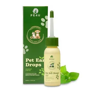 PE4U Ear Drops for Dogs & Cats – Natural Pet Ear Cleaner Relieves Itch, Removes Wax, Deodorizes | Gentle, Non-Irritating, Vet-Approved | Alcohol-Free, Safe for Sensitive Ears