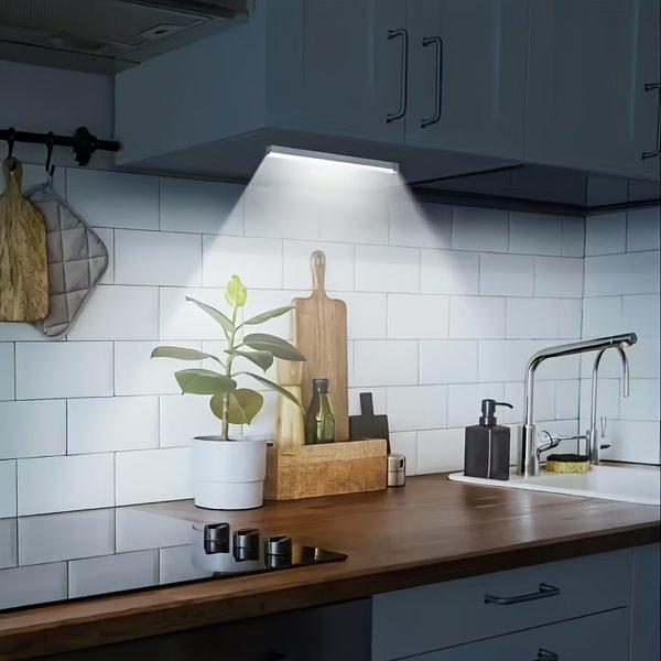 LED Motion Sensor Cabinet Lights USB Rechargeable Dimmable 3 Modes Wireless Night Light for Bedroom Stair Kitchen Office Bedside Cabinet Lighting