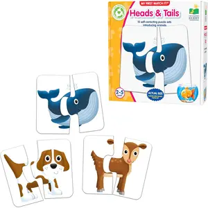 My First Match It! Head and Tails 15 Self-Correcting Animal Memory Matching Puzzles Games Educational Learning Activities for Preschoolers Age 2-5 Award Winning Toys