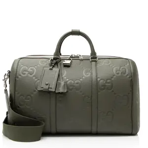 Pre-owned GUCCI Leather Luggage Jumbo GG Embossed Small Duffle