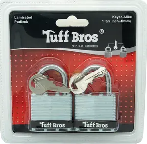 WorldWide Sales Online 2pc 40mm Laminated Padlock Brass Tumblers Keyed Alike – import_2021_10_29_212114, Locks