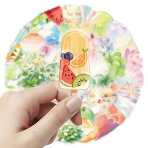 50pcs Summer-themed Transparent PET Stickers, Office Supplies and Notebook Accessories, Suitable for Scrapbooks, Diaries, Laptops, Water Bottles, Cars, Etc., Based on Design Principles.