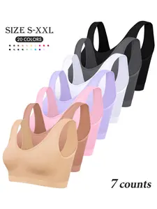 7 Pack Seamless Women's Sports Bras, Yoga Bra, Breathable and Lightweight Without Padding, Comfortable Workout Tank Tops