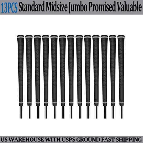 Golf Club Grips Set of 13 60R Round Core Natural Rubber Non-Slip Grips  Available in Standard/Midsize/Jumbo Sizes