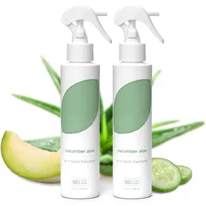 Certified Non ,   Based Fabric and Room Air Freshener . Made with  Essential Oils (Cucumber Aloe 2 Pack) 2 x 5oz
