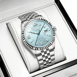 V-097 High-End Fashionable Men's Roulette Wheel Quartz Watch - New Model, Large Open Dial, Waterproof, Luminescent Dial, Calendar Display, Versatile for Casual, Sports & Business Wear, Trendy OOTD Watches men accessories