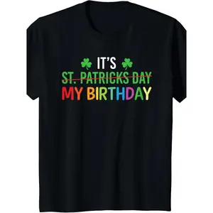 Celebrate Your Birthday and St Patrick's Day 2026 with a Fun Clover Pattern T Shirt Featuring a Comfortable Fit and Larger Sizes Ideal for Spring and Summer Local Warehouse Delivery