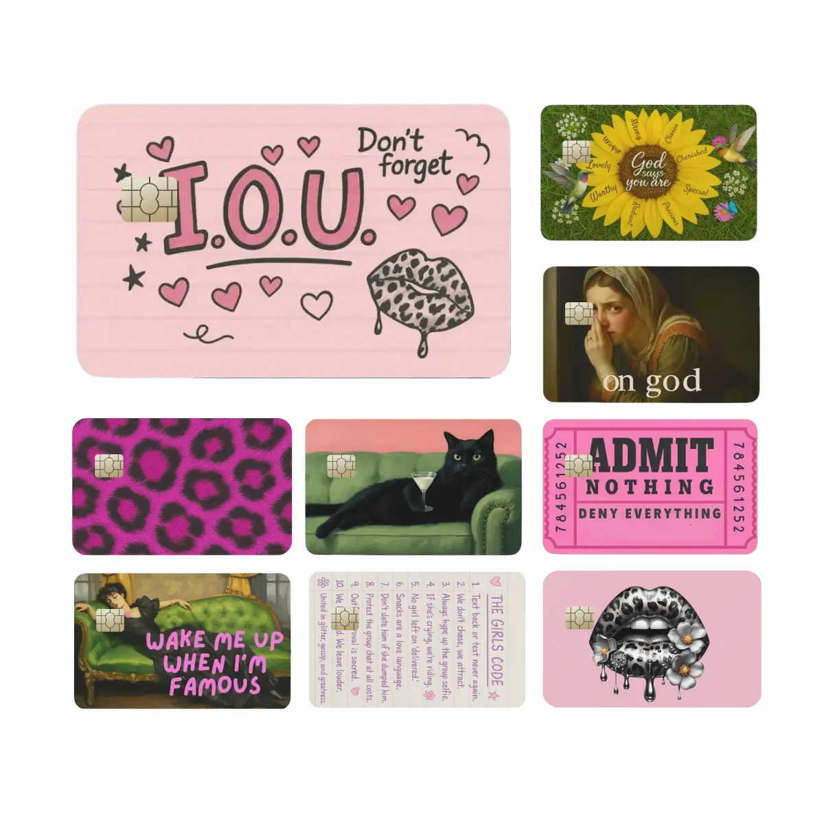 Aesthetic Cute Girly Card Covers Anime Design Handmade Gifts Sticker Packs DIY Sticker Art Stickers Scrapbook Personalized Credit Debit Skins Unique Girly Designs Durable Vinyl