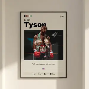 Mike Tyson Poster, Boxing Legend Art Print, Vintage Decor Art, Sports Memorabilia, Wall Art Decor, Home Gym Decoration, Retro Room Décor