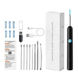 Smart Visual Ear Cleaner Kit – HD 1296P Waterproof Ear Wax Removal Camera with 360° Wide Angle, Wireless Earwax Remover Tool for iPhone iPad Android, Portable Type-C Rechargeable Earpick, Ear Clean Cam Endoscope Set earwax removal tool