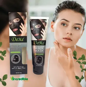 Dexe Black Mask - Purifying Peel-off Mask for Incredible Results - 120g - Facial Cleansing & Blackhead Remover - Improves Blood Circulation - 100ml Daily Smooth Smoother
