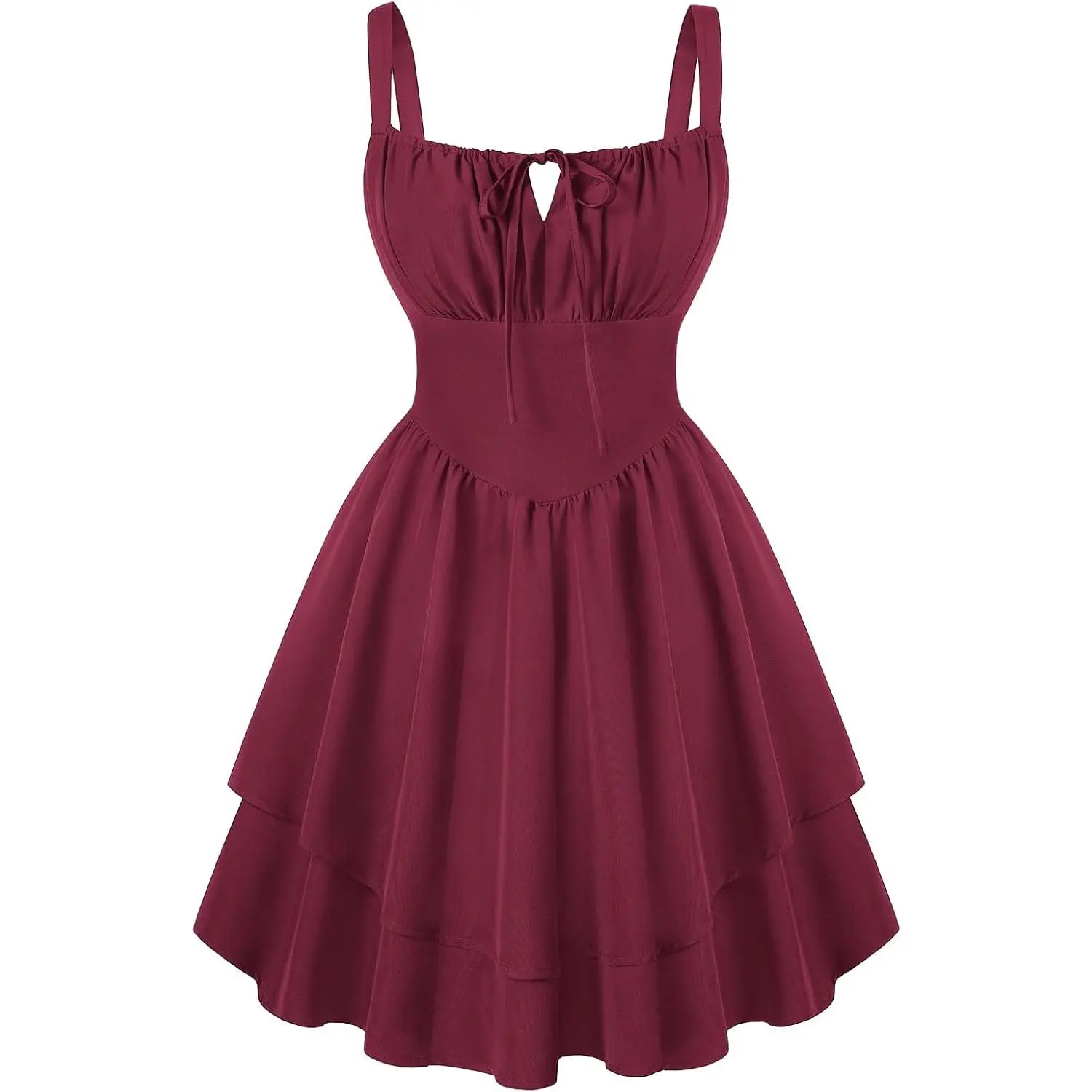 Scarlet Darkness Corset Mini Dress for Women Teens 2026 Summer Ruffle Sundress Graduation Homecoming Dresses, Chic, Zipper