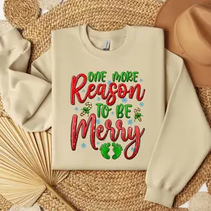 Christmas Pregnancy Sweatshirt, Xmas Pregnancy Reveal Christmas Sweater Pregnant Sweater