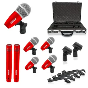 5Core Drum Mic Kit 7 Pcs Kick Bass Tom Snare Dynamic Microphone Instrument Mics Set