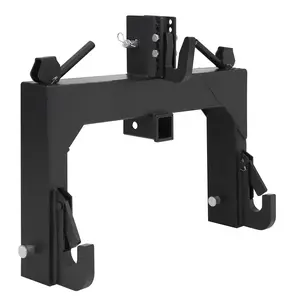 3000 LB 3-Point Quick Hitch Adapter for Category I and II Tractors - Quick Connect System - with Two Receiver Sockets - Horizontal Adjustment Range 14.5 to 17.5 Inches - Arm Width 27.5 Inches - Heavy-Duty Agricultural Equipment Attachment