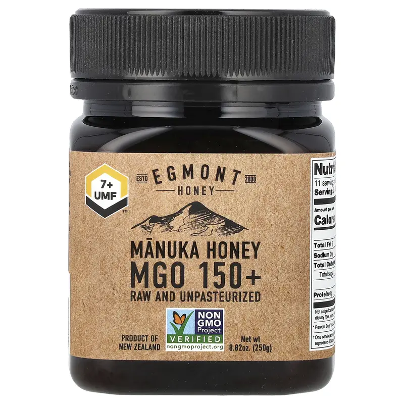 Egmont Honey Manuka Honey, Raw And Unpasteurized, UMF™ 7+, MGO 150+, 8.82 oz (250 g)