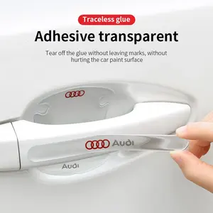 Audí A1-A8/q1-Q7 Door Handle Protector Sticker, Adhesive Transparent Decorative Decal for Audi Models, Durable & Stylish Vehicle Exterior Decoration Car Accessory