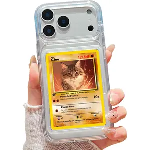 Card/Photo Display Phone Case for iPhone Material & Feel| TCG/Picture Display Top Loaders & Sleeves| Compatible Pokemon Cards, Sports, One Piece, Magic (Clear, iPhone 17)