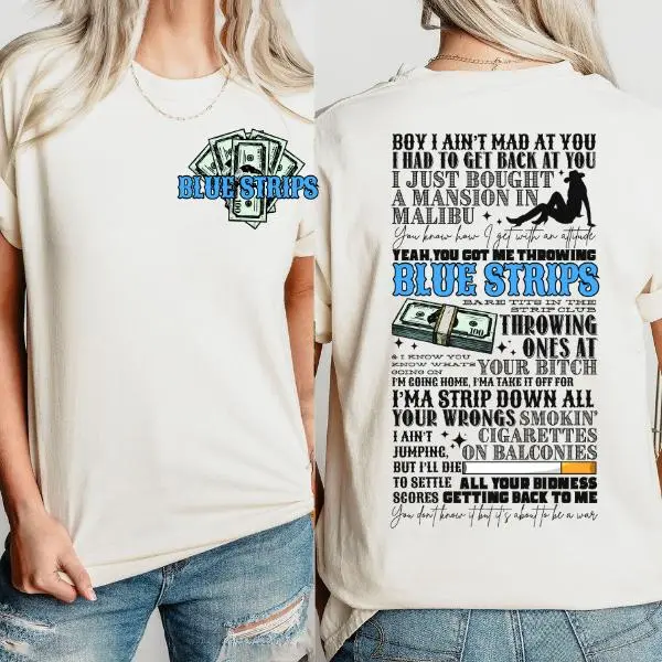 Blue Strips Concert Shirt – "Boy I Ain’t Mad At You, I Had to Get Back At You" Jessie Tribute Tee Hoodie & Sweatshirt, Unisex Menswear & Womenswear Tops Collection