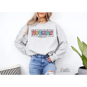 Retro Colorful Nuclear Medicine Sweatshirt Cute Nuc Med Tech Graduation Gift For Nuclear Medicine Student Nuclear Radiology Crewneck Sweater